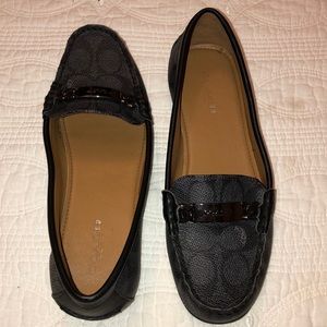 COACH Black Leather Flats